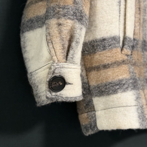 Zara Coat Jacket 65% Wool Plaid - Picture 10 of 10